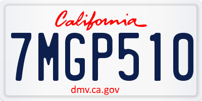 CA license plate 7MGP510