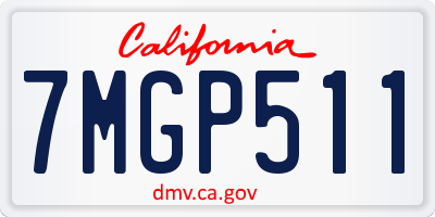 CA license plate 7MGP511