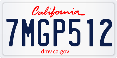 CA license plate 7MGP512