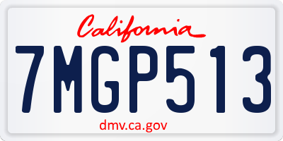 CA license plate 7MGP513