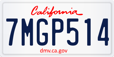 CA license plate 7MGP514