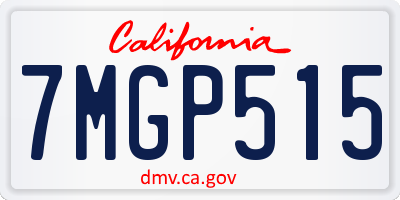 CA license plate 7MGP515