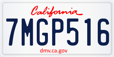 CA license plate 7MGP516