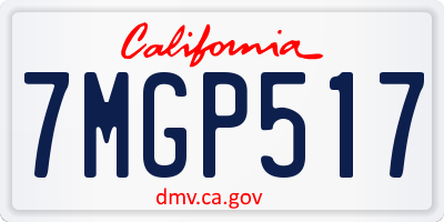 CA license plate 7MGP517