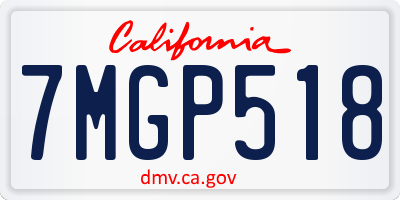 CA license plate 7MGP518
