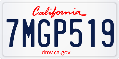 CA license plate 7MGP519