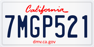 CA license plate 7MGP521