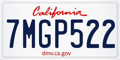 CA license plate 7MGP522
