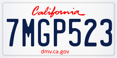 CA license plate 7MGP523