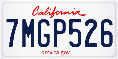 CA license plate 7MGP526