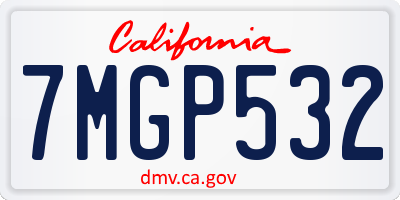 CA license plate 7MGP532
