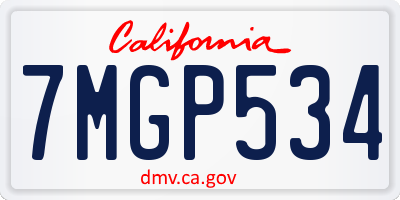 CA license plate 7MGP534