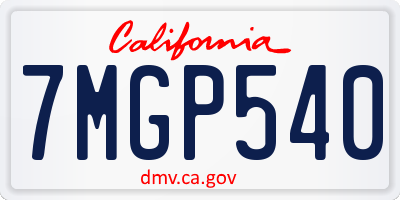 CA license plate 7MGP540