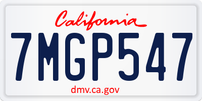 CA license plate 7MGP547