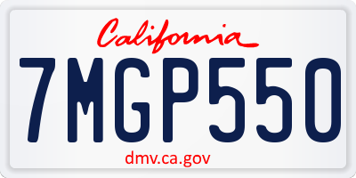 CA license plate 7MGP550