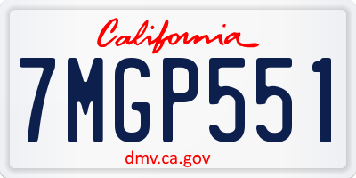 CA license plate 7MGP551