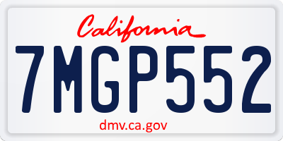 CA license plate 7MGP552