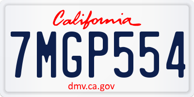 CA license plate 7MGP554