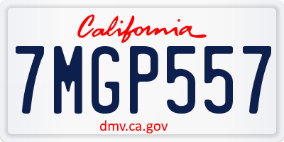CA license plate 7MGP557