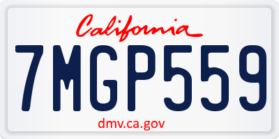 CA license plate 7MGP559