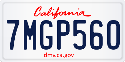 CA license plate 7MGP560
