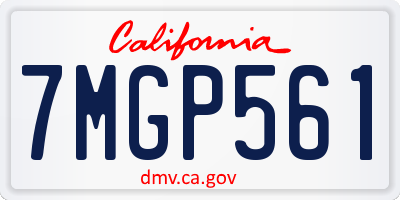 CA license plate 7MGP561