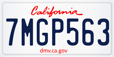 CA license plate 7MGP563