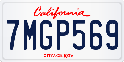 CA license plate 7MGP569