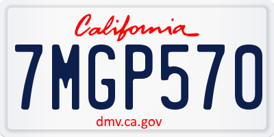 CA license plate 7MGP570