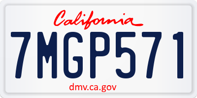 CA license plate 7MGP571