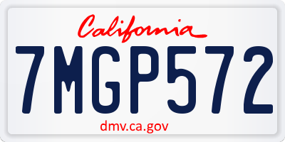 CA license plate 7MGP572