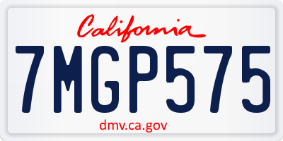 CA license plate 7MGP575