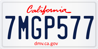CA license plate 7MGP577