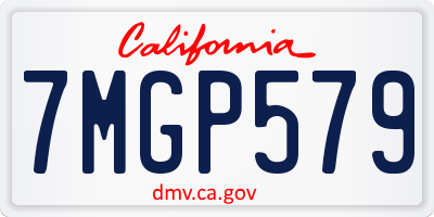 CA license plate 7MGP579