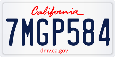 CA license plate 7MGP584