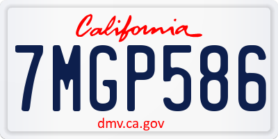 CA license plate 7MGP586