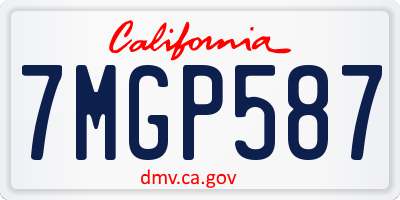 CA license plate 7MGP587