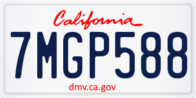 CA license plate 7MGP588