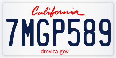 CA license plate 7MGP589