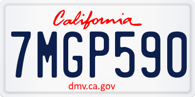 CA license plate 7MGP590
