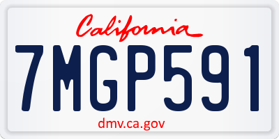 CA license plate 7MGP591