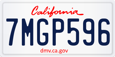 CA license plate 7MGP596