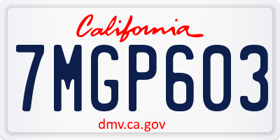 CA license plate 7MGP603