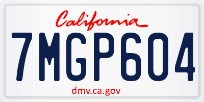 CA license plate 7MGP604
