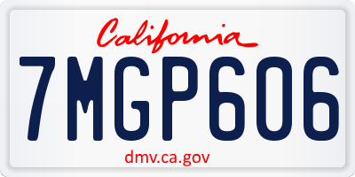 CA license plate 7MGP606