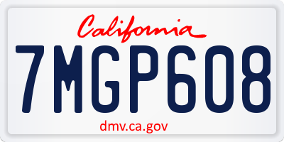 CA license plate 7MGP608