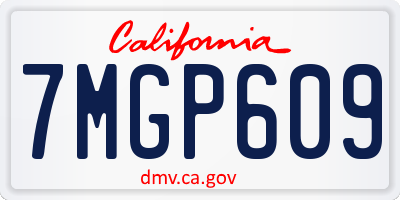 CA license plate 7MGP609