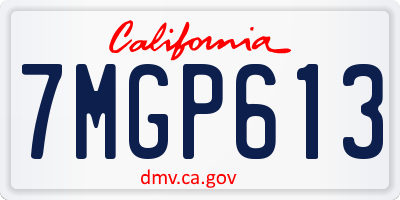 CA license plate 7MGP613