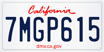 CA license plate 7MGP615