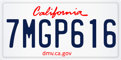 CA license plate 7MGP616